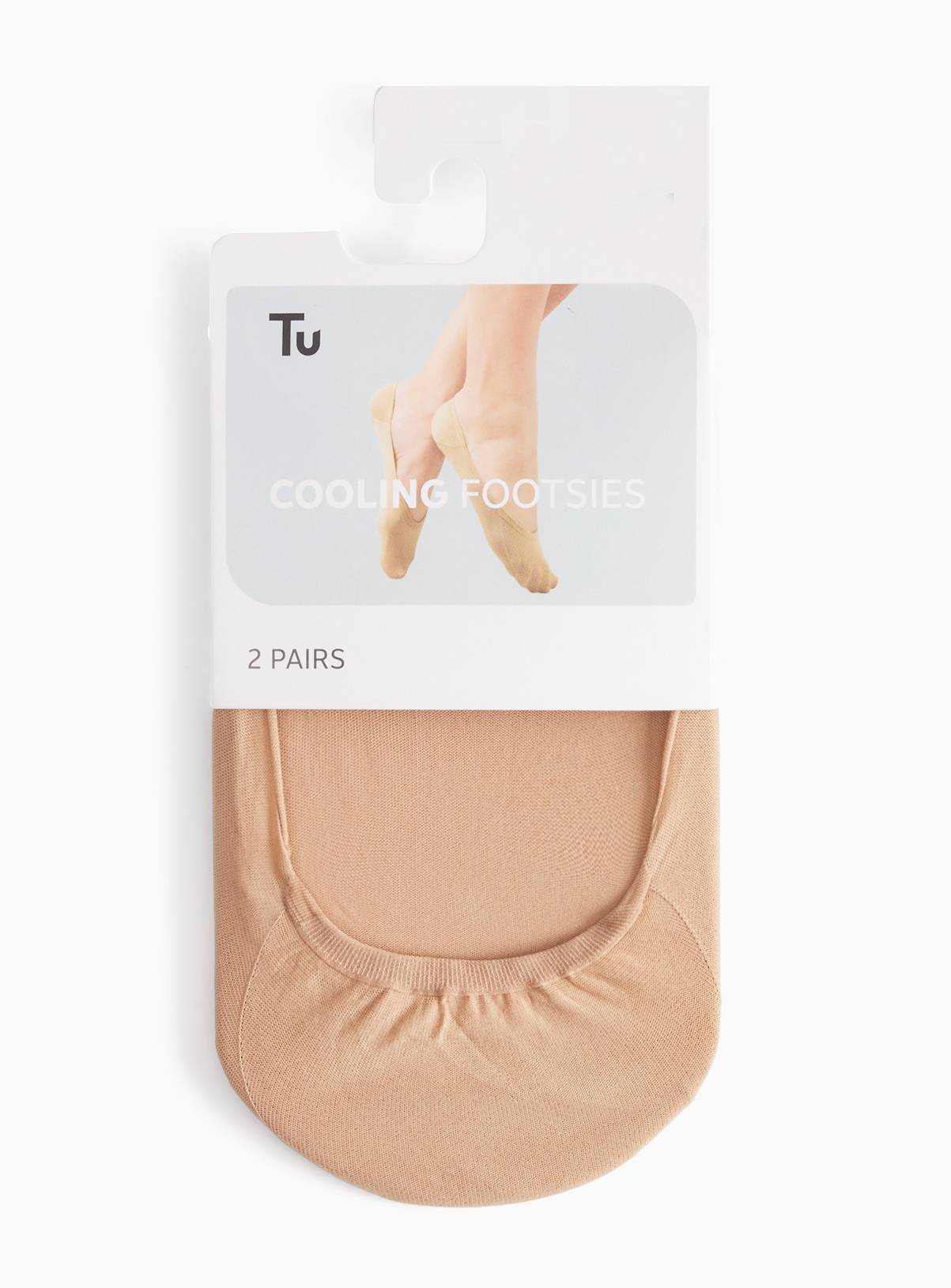 Nude 1 Breeze Footsies 2 Pack One Size - Image 1